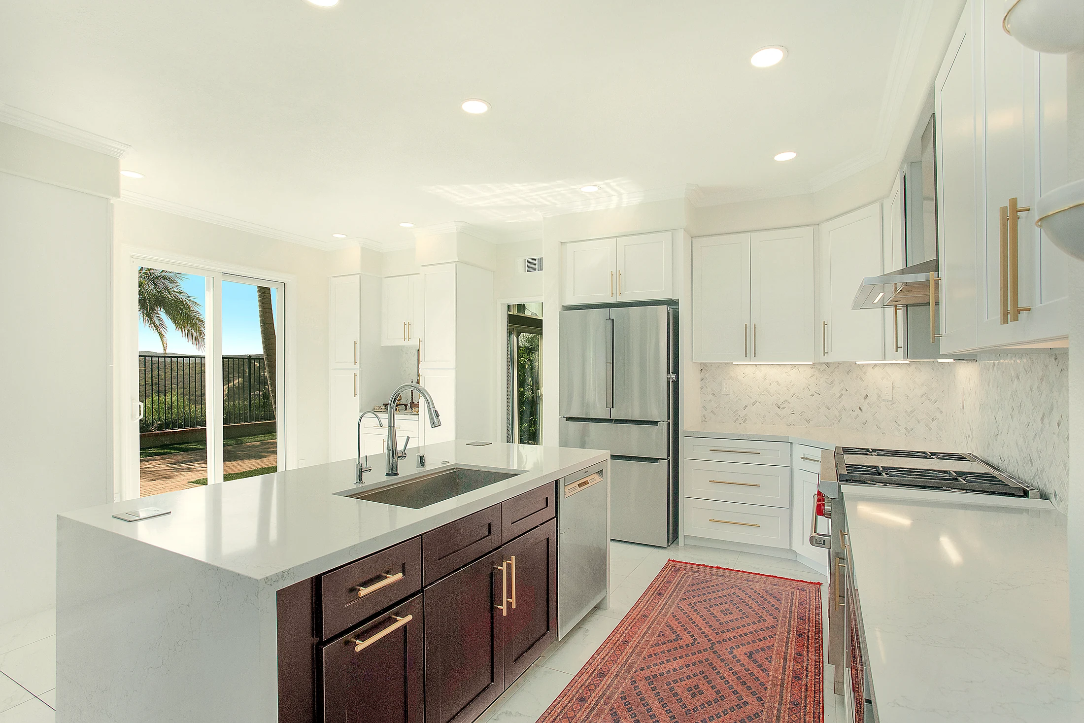 Custom Avorino kitchen — kitchen angle, Aliso Viejo