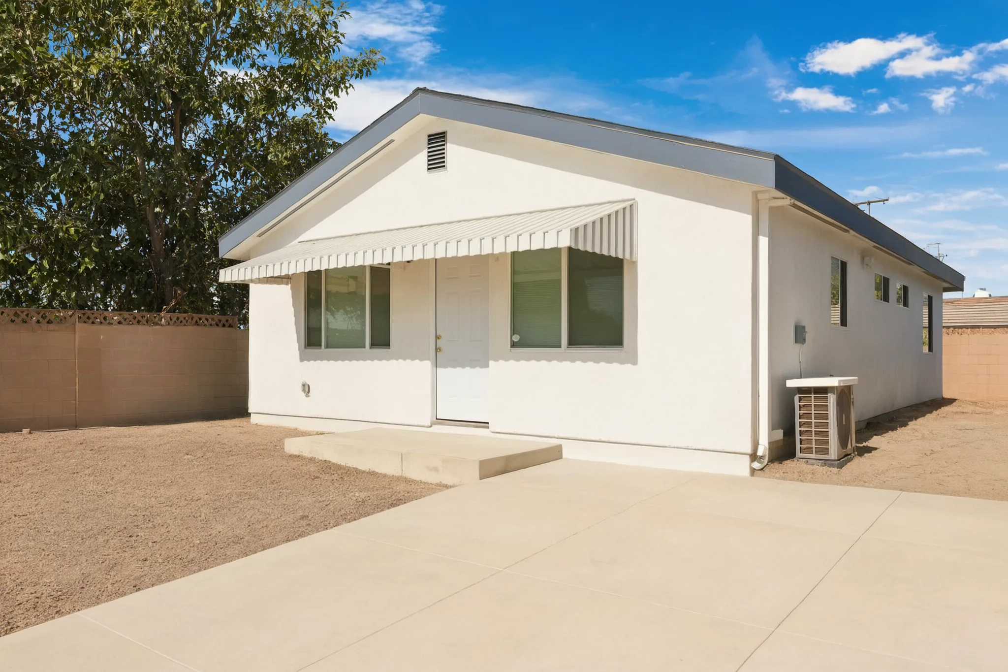 Detached ADU — ground-up build, front elevation, Buena Park, Avorino