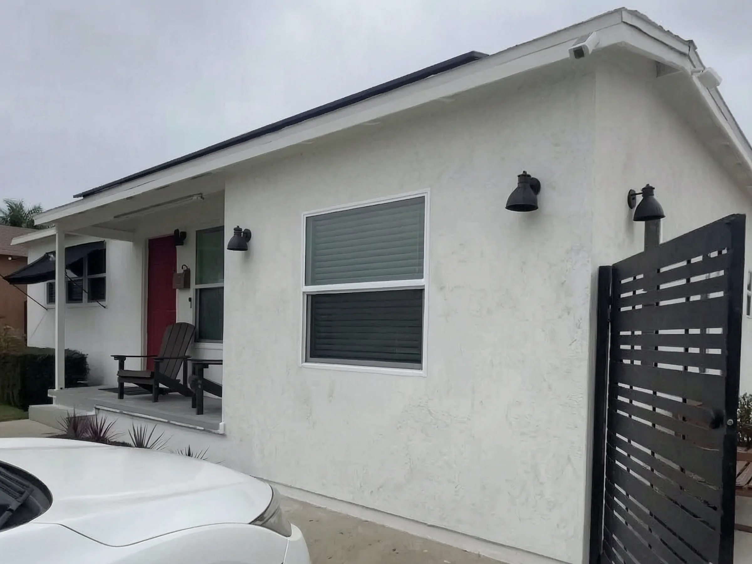 The finished exterior of the garage-to-ADU conversion in La Habra, built by Avorino.